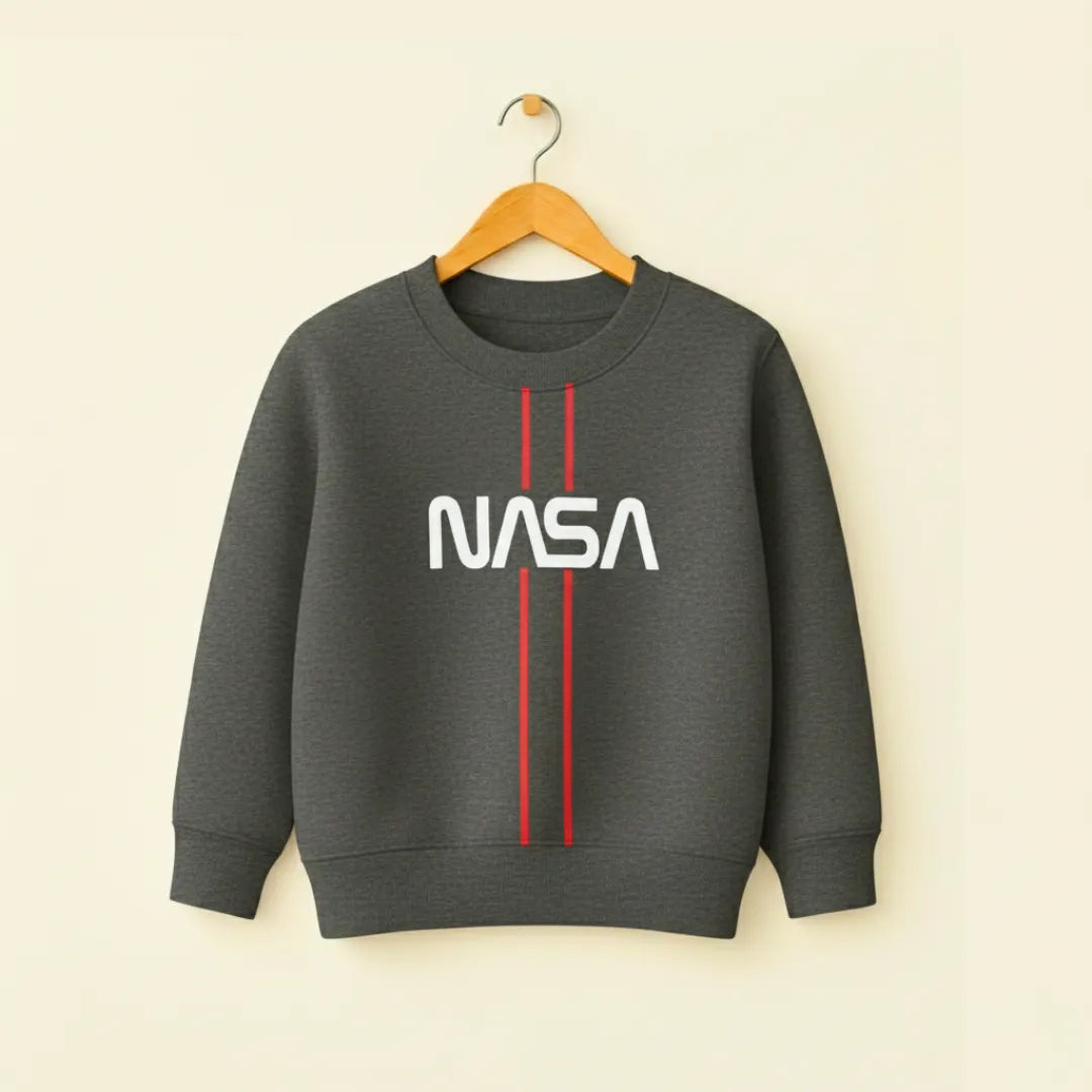 NASA Kids Sweatshirt – Charcoal & Light Grey Edition Warm Fleece Pullover