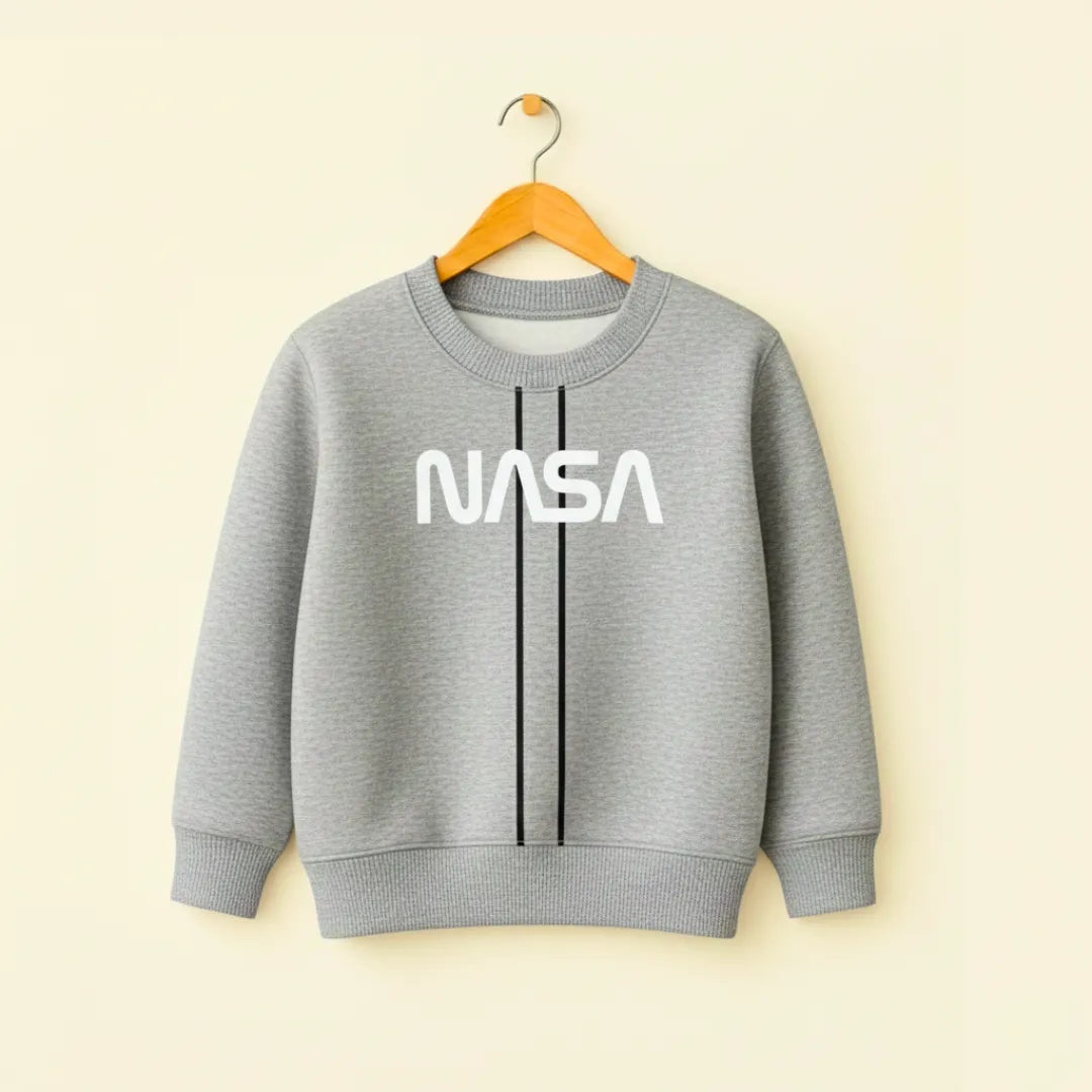 NASA Kids Sweatshirt – Charcoal & Light Grey Edition Warm Fleece Pullover