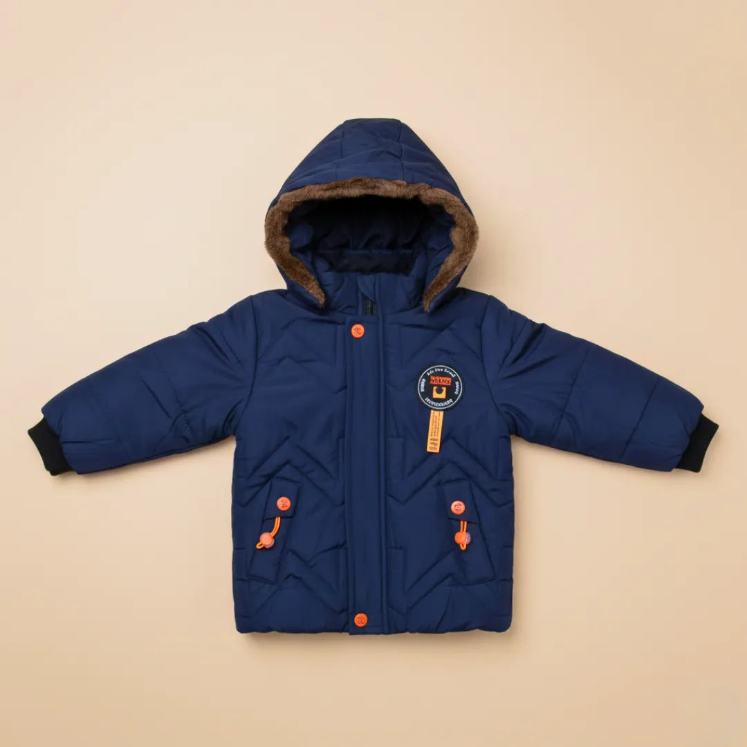 Boys Warm Puffer Jacket – Soft Hooded Winter Coat (2 to 6 Years)
