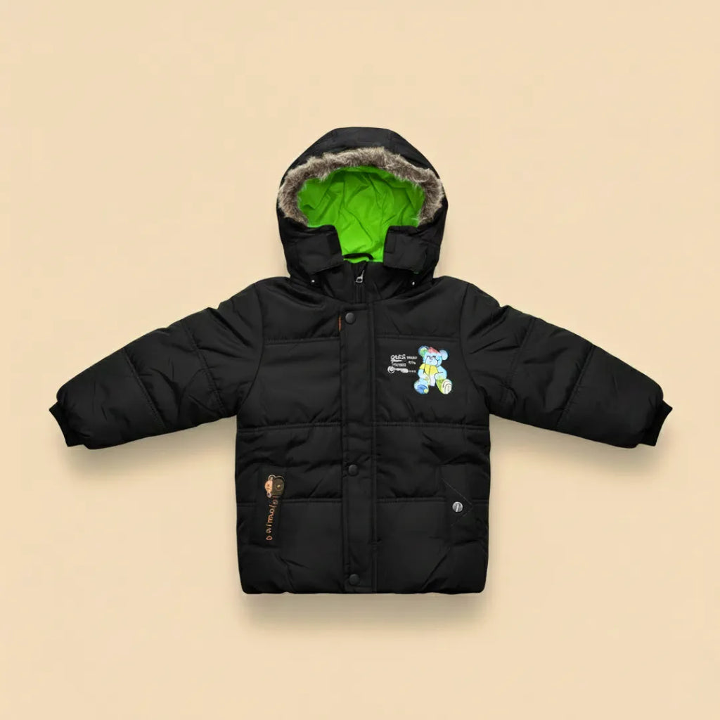 Boys Warm Puffer Jacket – Soft Hooded Winter Coat (2 to 6 Years)
