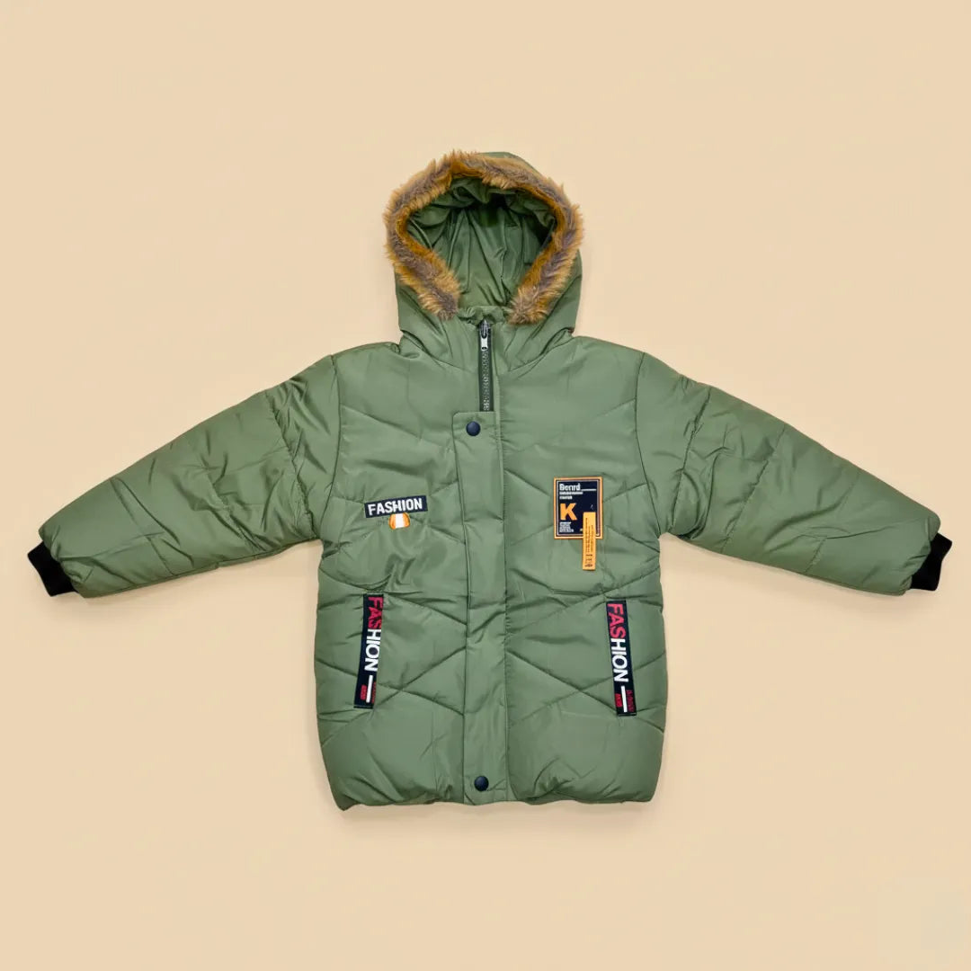 Boys Puffer Jacket – Soft Hooded Winter Coat (8 to 12 Years)