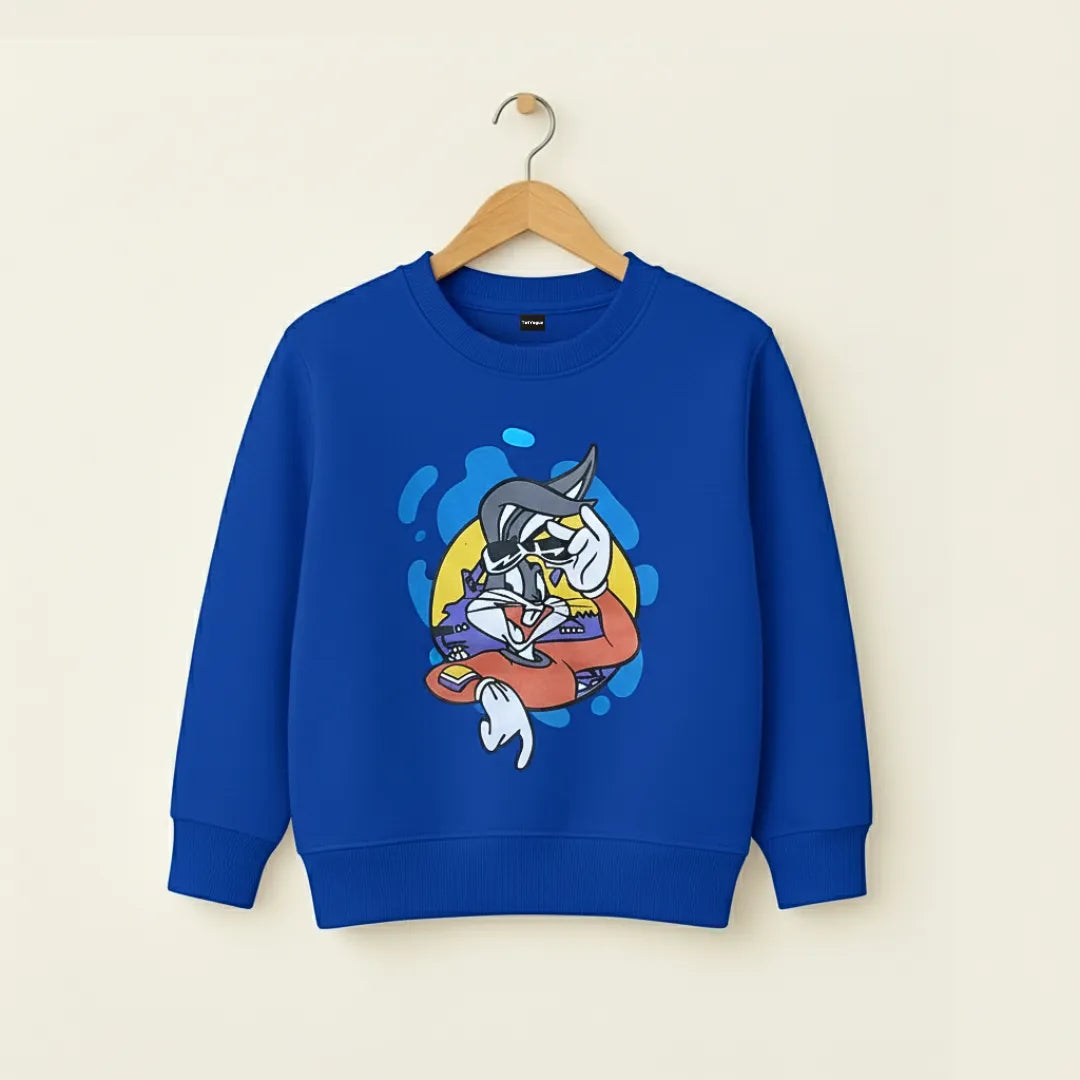 Looney Tunes Kids Sweatshirt – Cool Blue Edition Warm Cotton Fleece