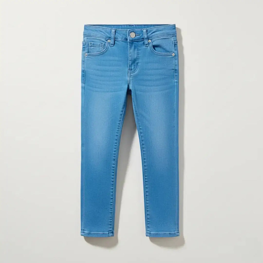 Expert Denim Unisex Skinny Fit Jeans – 4 Essential Washes (Black, Light, Mid, Dark) 20"–38" in light wash