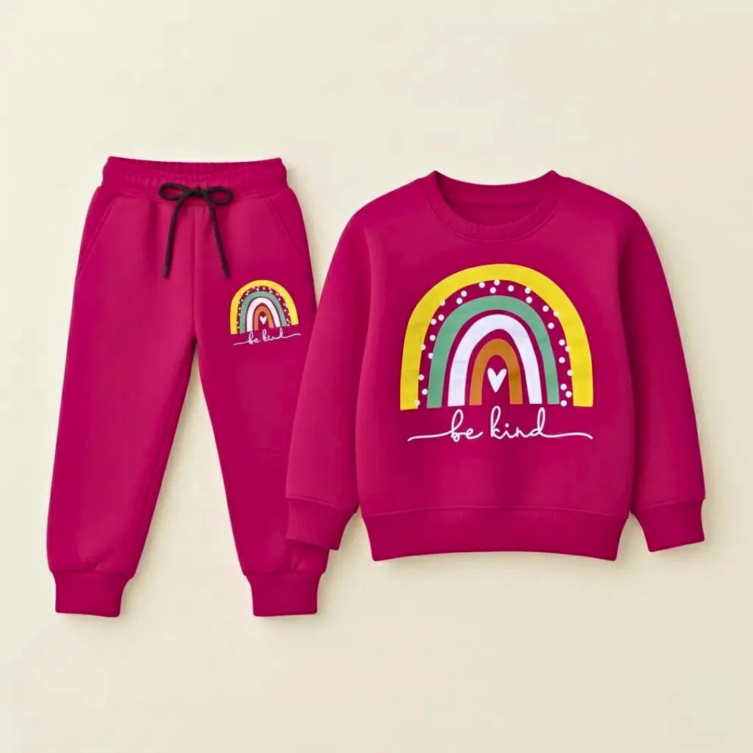 Barbie Princess Kids Tracksuit – Shocking Pink Star Edition Sparkle Fleece Set