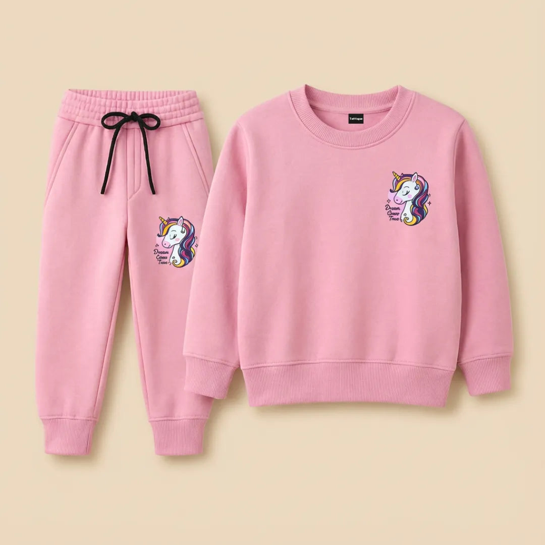 Unicorn Dream Kids Tracksuit – Pink Magic Edition Soft Fleece Set